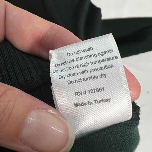 Sibel Saral Egyptian Cotton Knit Sweater Pullover Crew Neck Deep Green XS - Picture 8 of 9